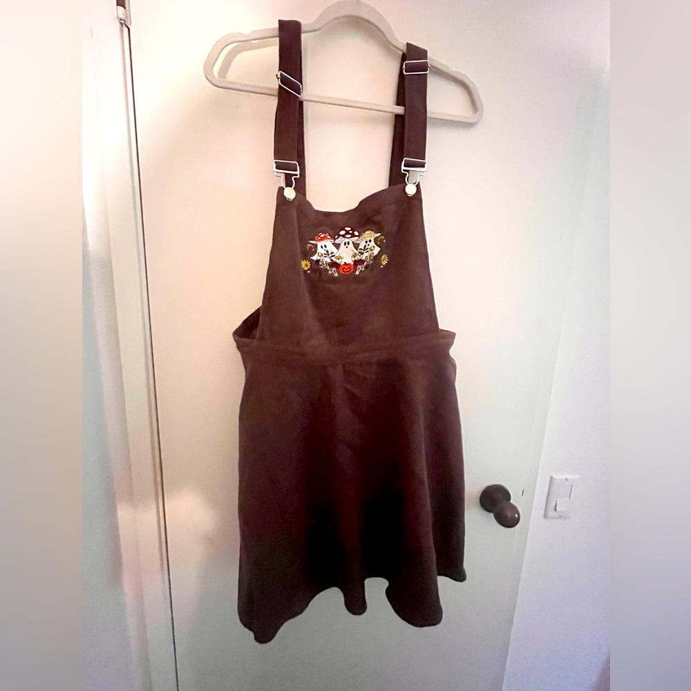Thorn and Fable chocolate brown corduroy overall dress size 2x